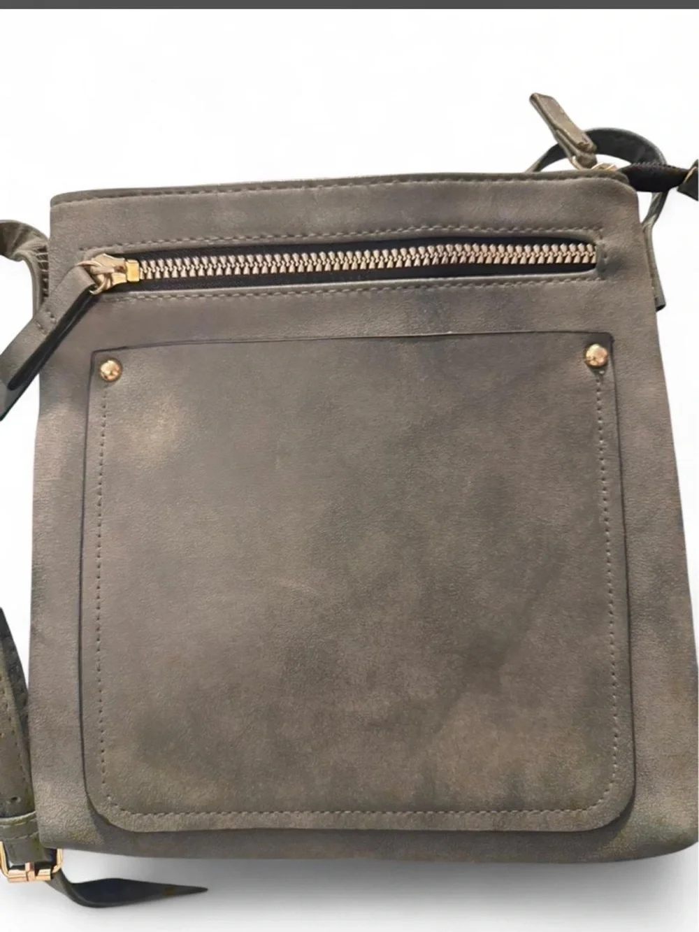 Primark Faux leather crossbody bag in dark green color